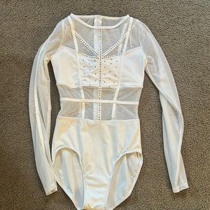 White,hand stoned dance costume